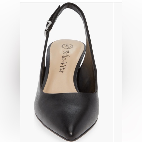 NWT Bella Vita Scarlett Black Leather sling back pumps women’s 8 extra wide - Picture 2 of 11